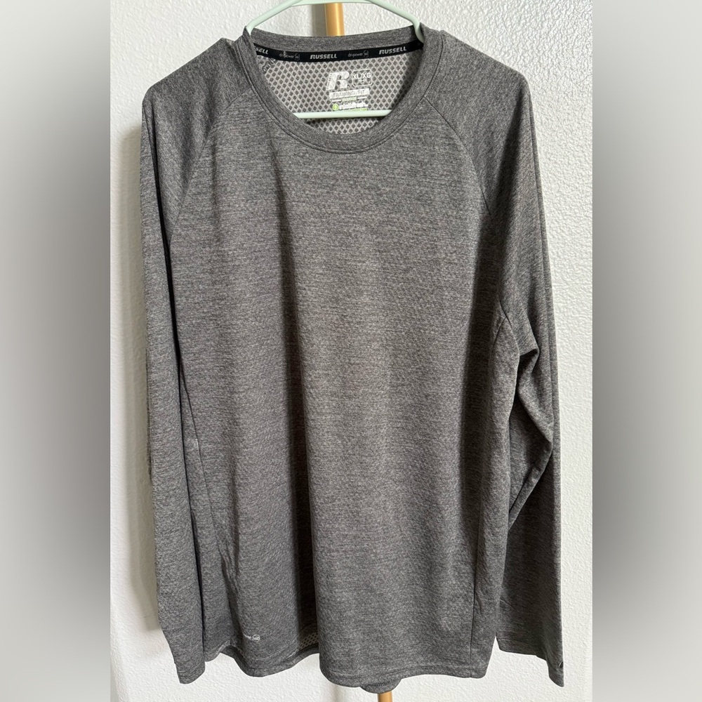 Russell Gray Dri-power long sleeve Training Shirt size Large XL